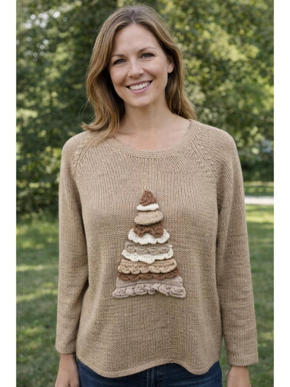 J Jill size XS beige knit sweater size XS Christmas Tree X-small - Picture 8 of 8